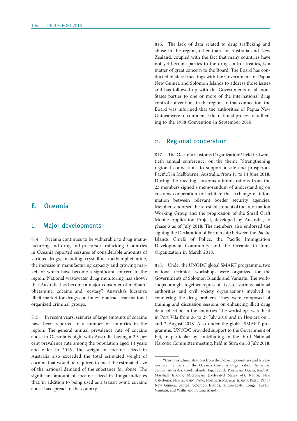 Report of the International Narcotics Control Board for 2018