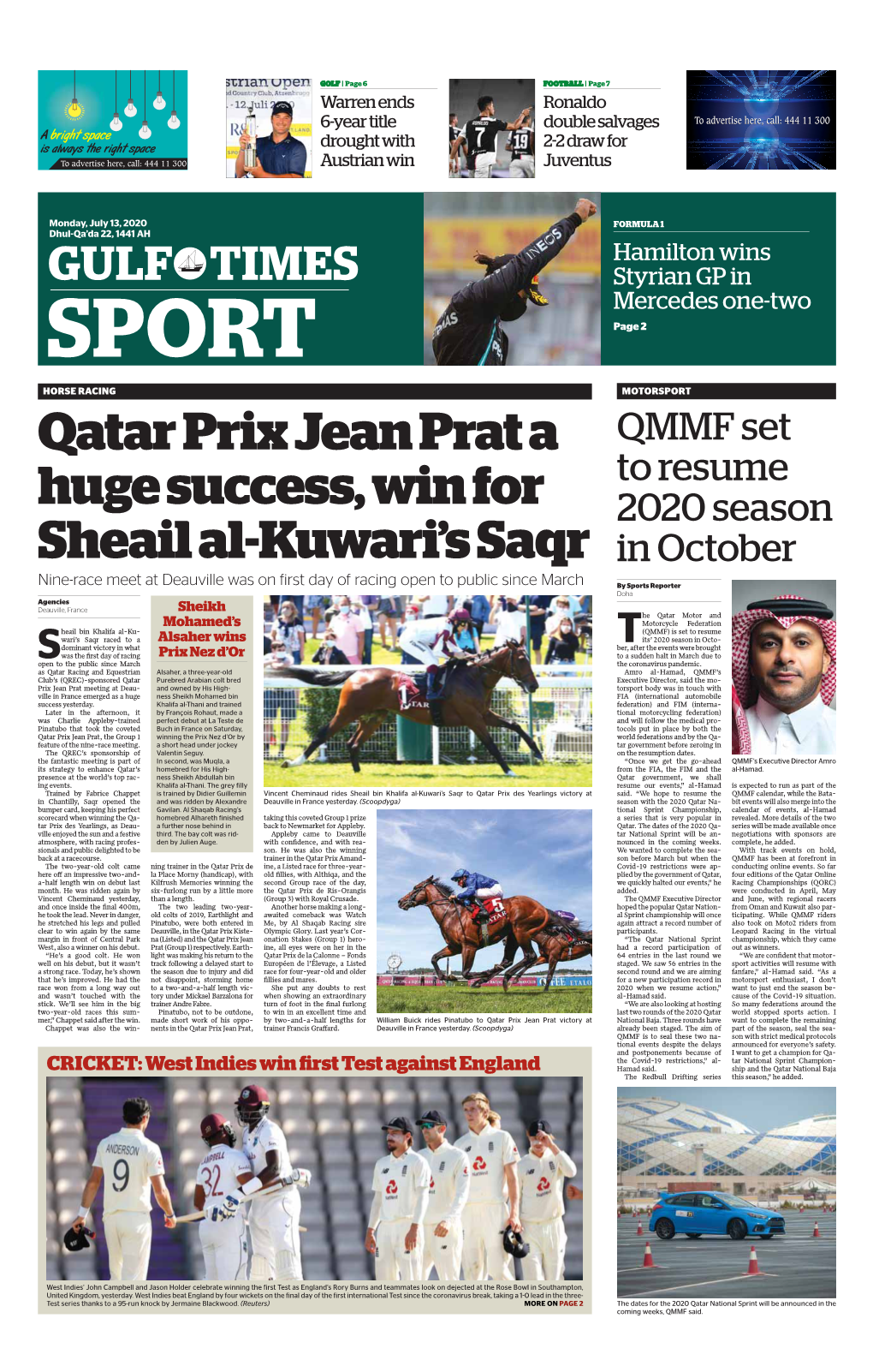 Qatar Prix Jean Prat a Huge Success, Win for Sheail Al-Kuwari's Saqr