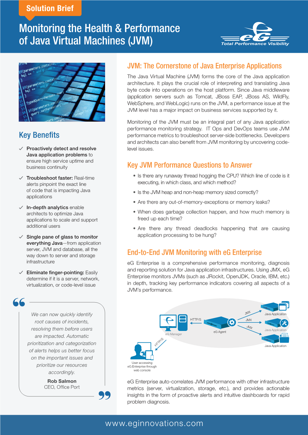 Solution Brief JVM Performance Monitoring