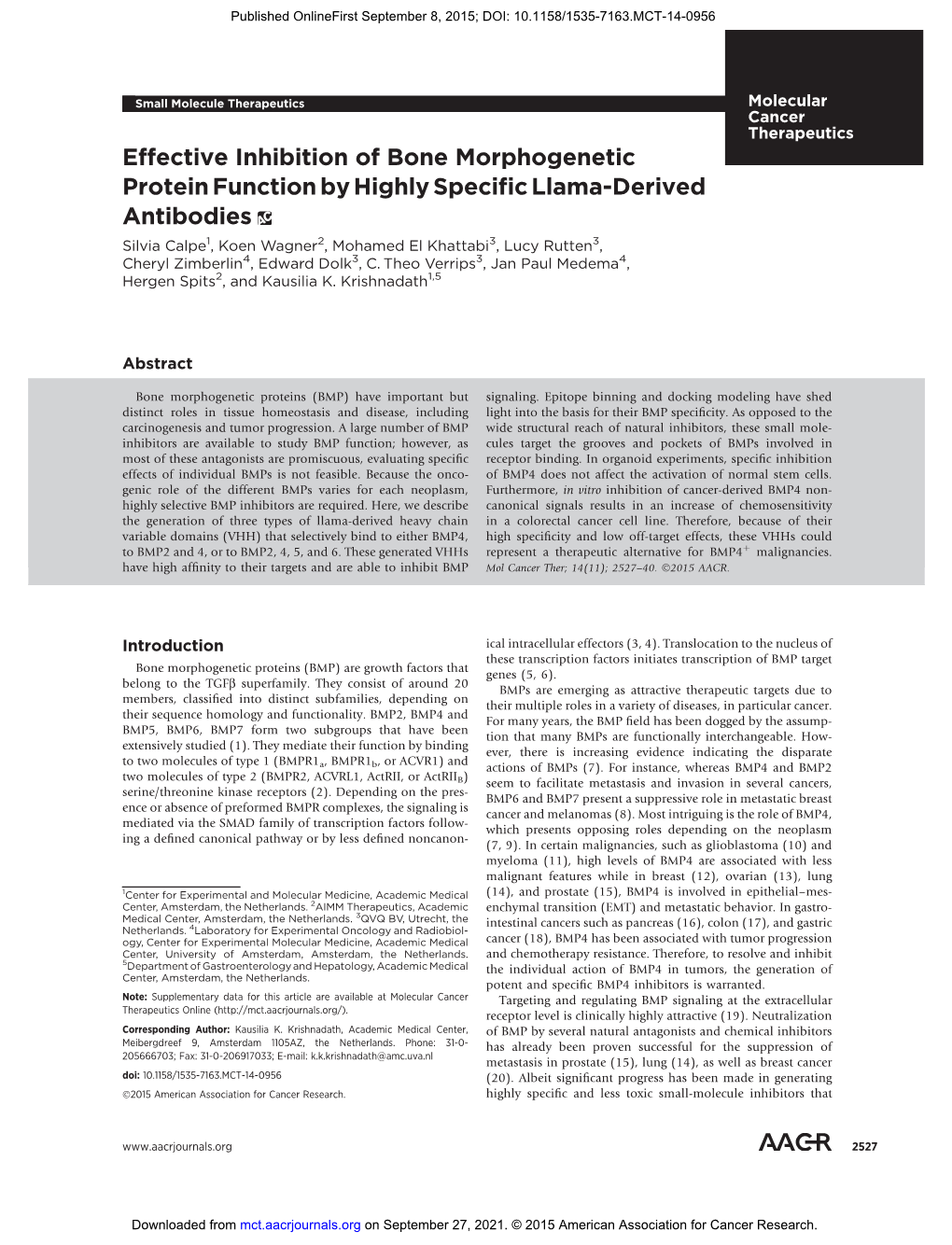 Effective Inhibition of Bone Morphogenetic Protein Function By