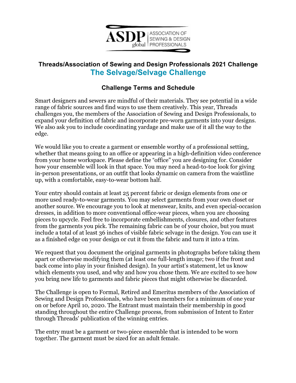 The Selvage/Selvage Challenge