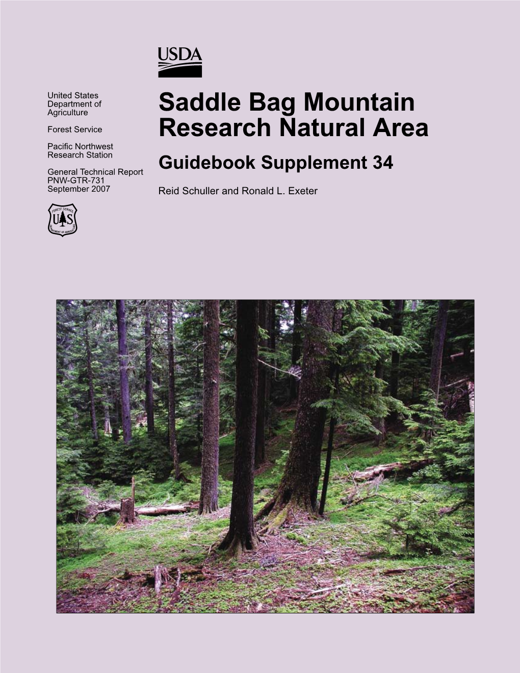 Saddle Bag Mountain Research Natural Area: Guidebook Supplement 34