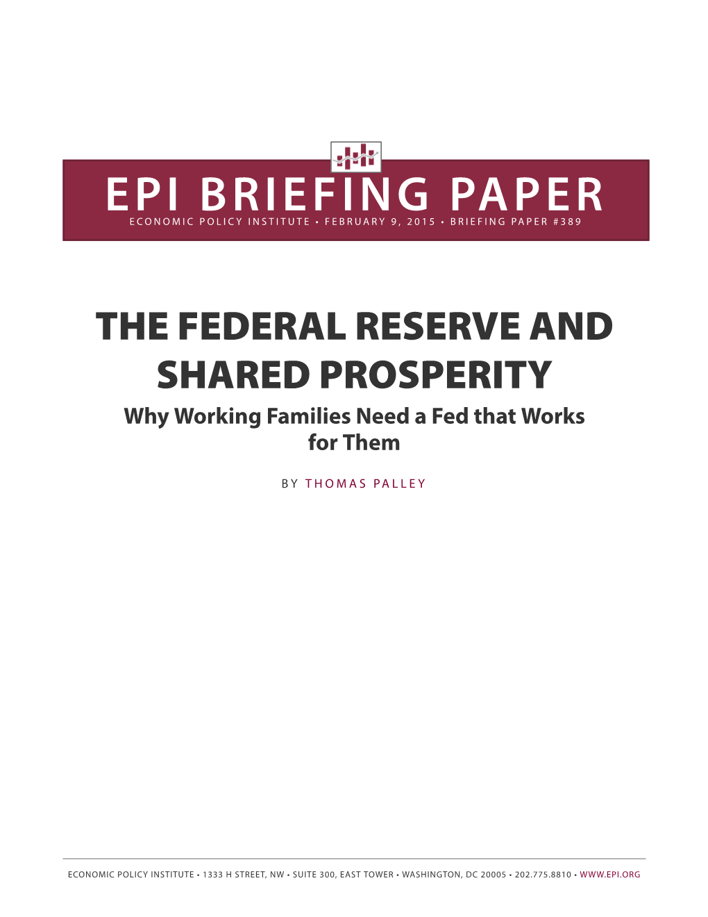 Epi Briefing Paper Economic Policy Institute • February 9, 2015 • Briefing Paper #389
