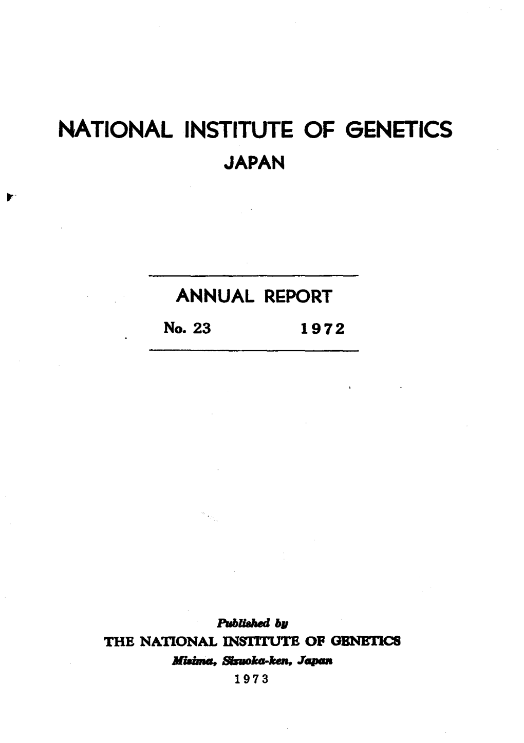 Nationalinstitute of Genetics Japan