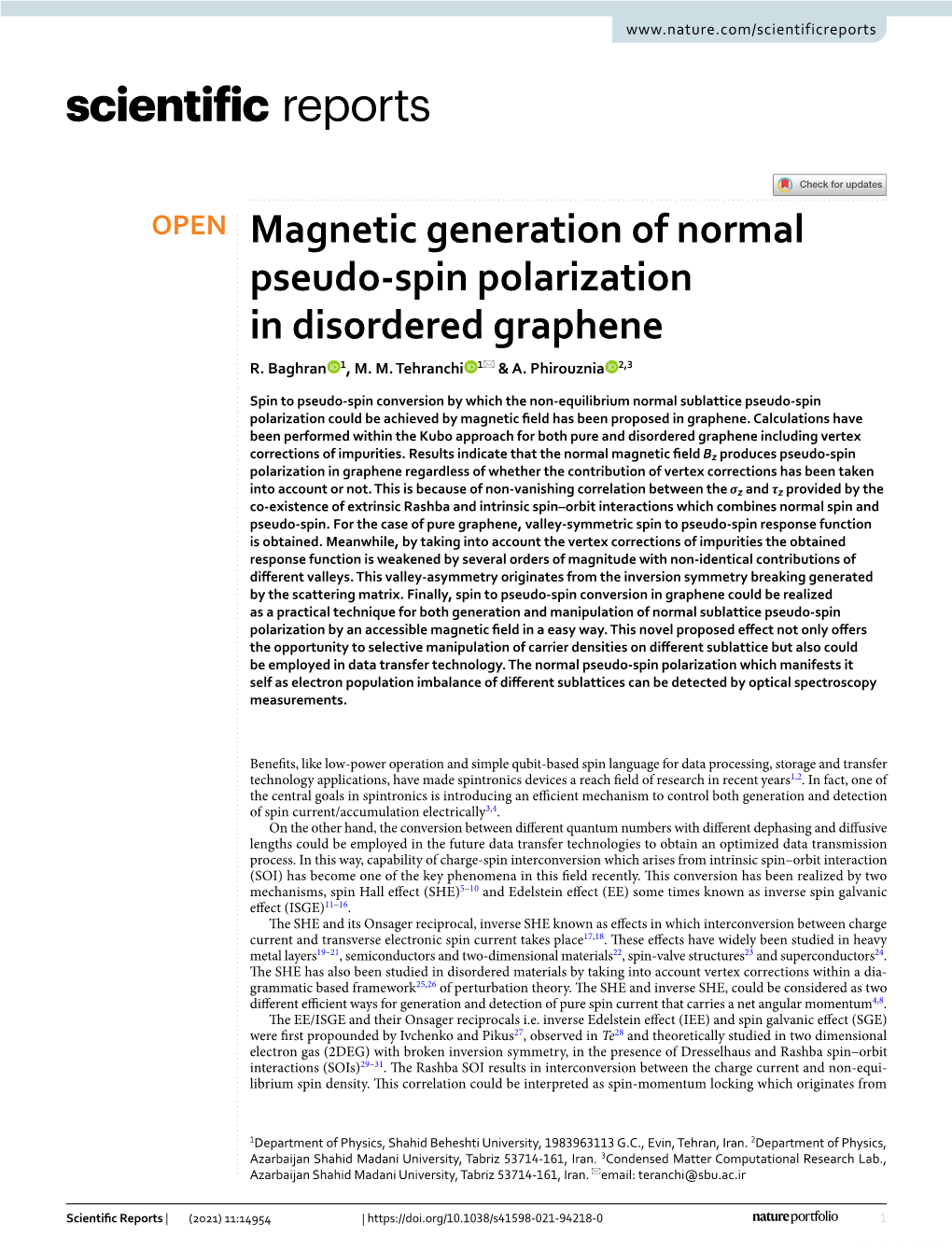 Magnetic Generation of Normal Pseudo-Spin Polarization In