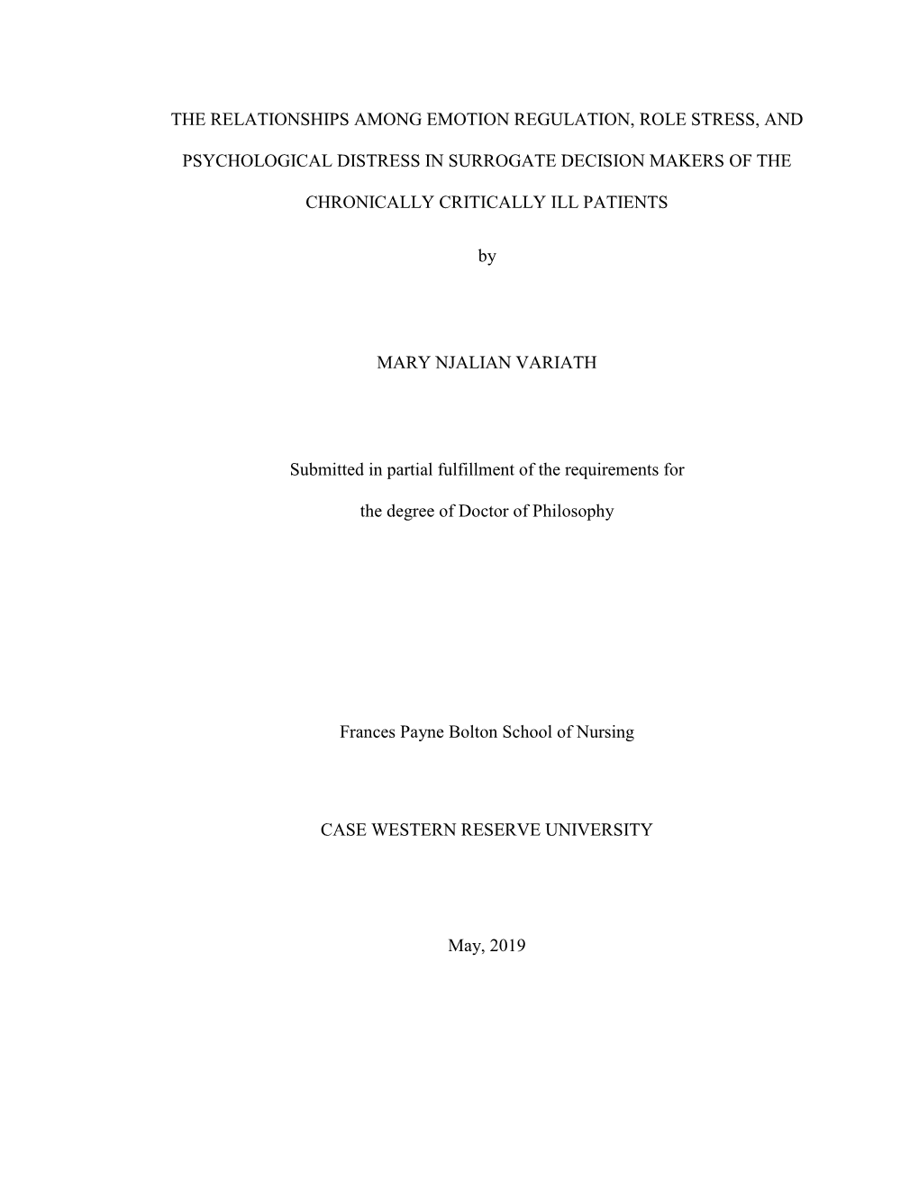 The Relationships Among Emotion Regulation, Role Stress, And