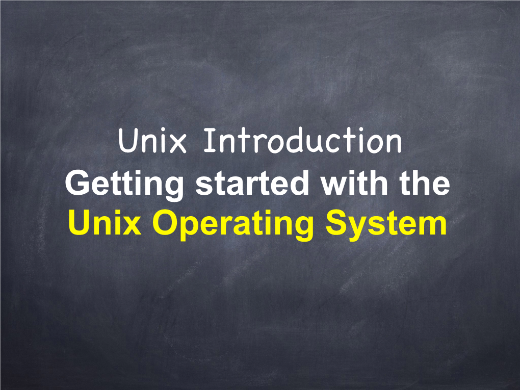 Intro to Unix-1-2014