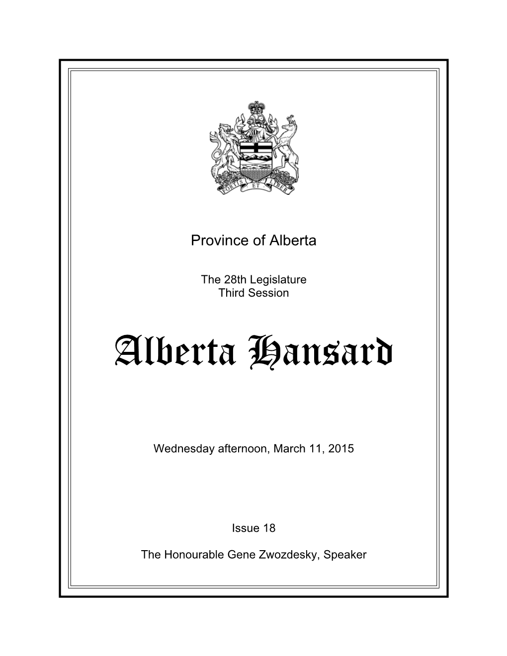 Alberta Hansard