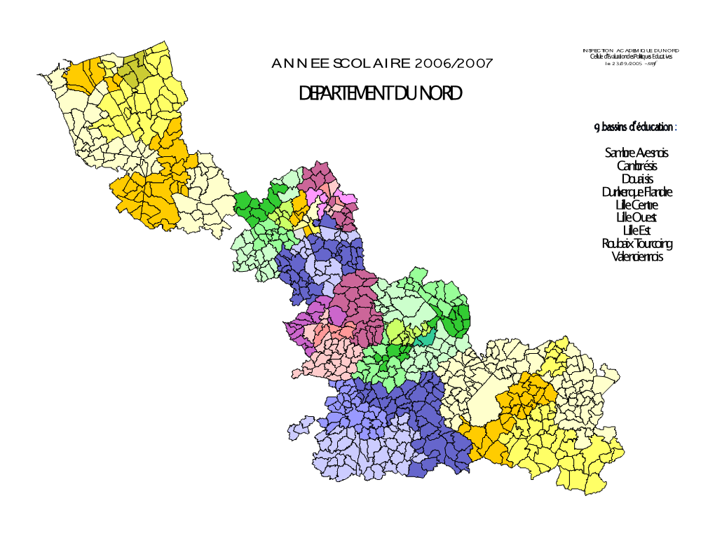 Sambre Avesnois Cambrésis Douaisis Dunkerque Flandre Lille Centre Lille Ouest Lille Est Roubaix Tourcoing Valenciennois