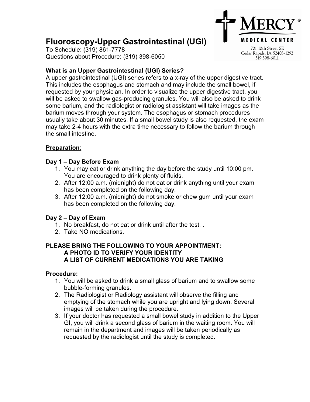 Upper Gastrointestinal Series