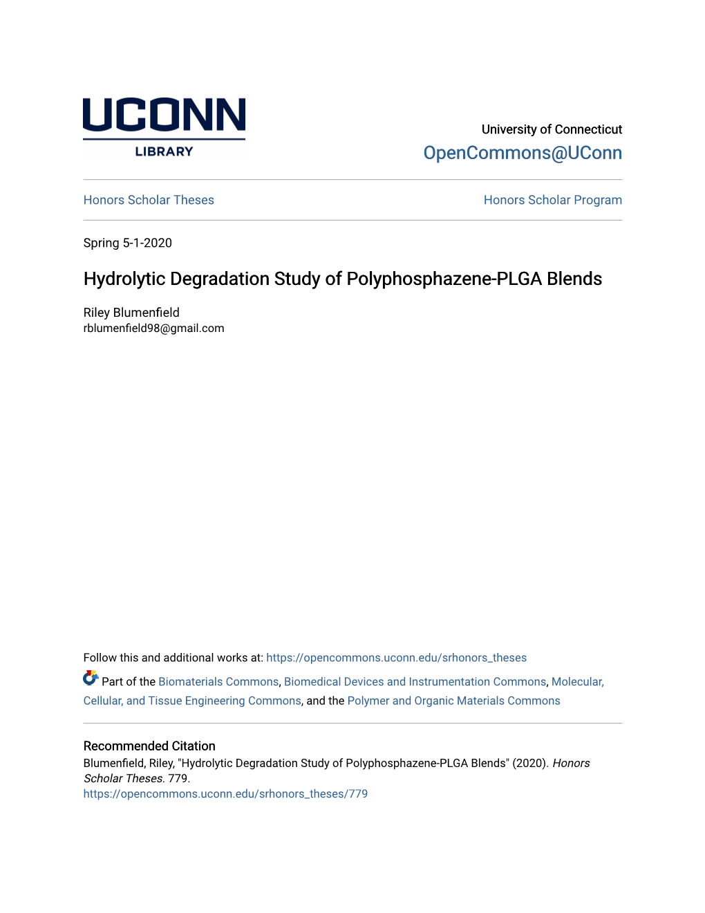 Hydrolytic Degradation Study of Polyphosphazene-PLGA Blends