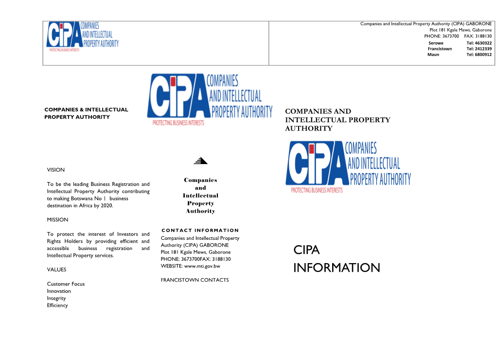 Cipa Information