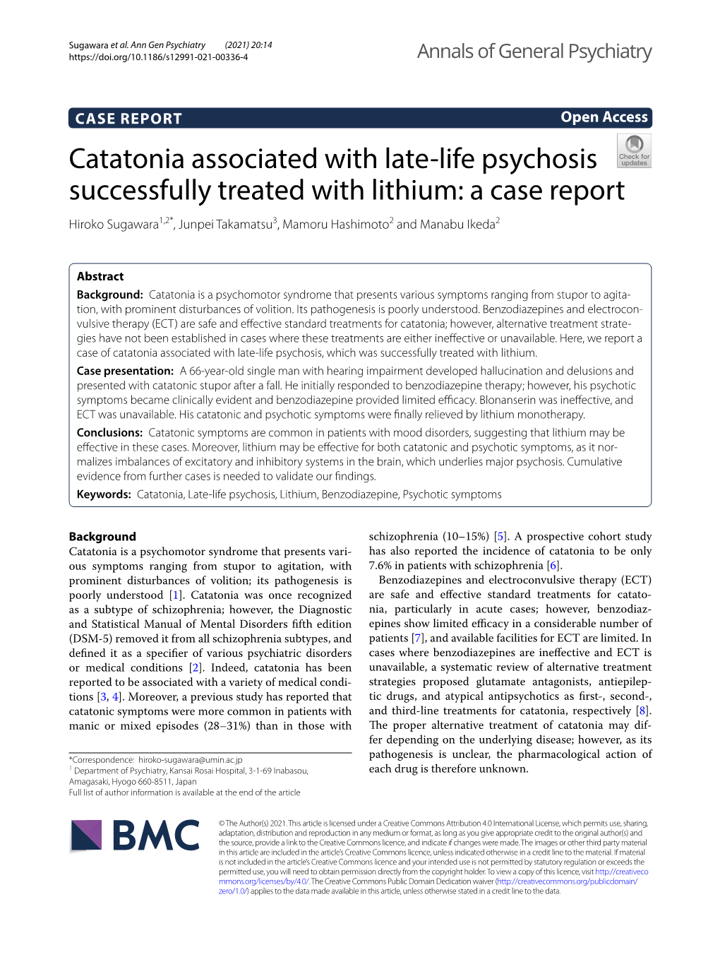 Catatonia Associated with Late-Life Psychosis Successfully Treated With