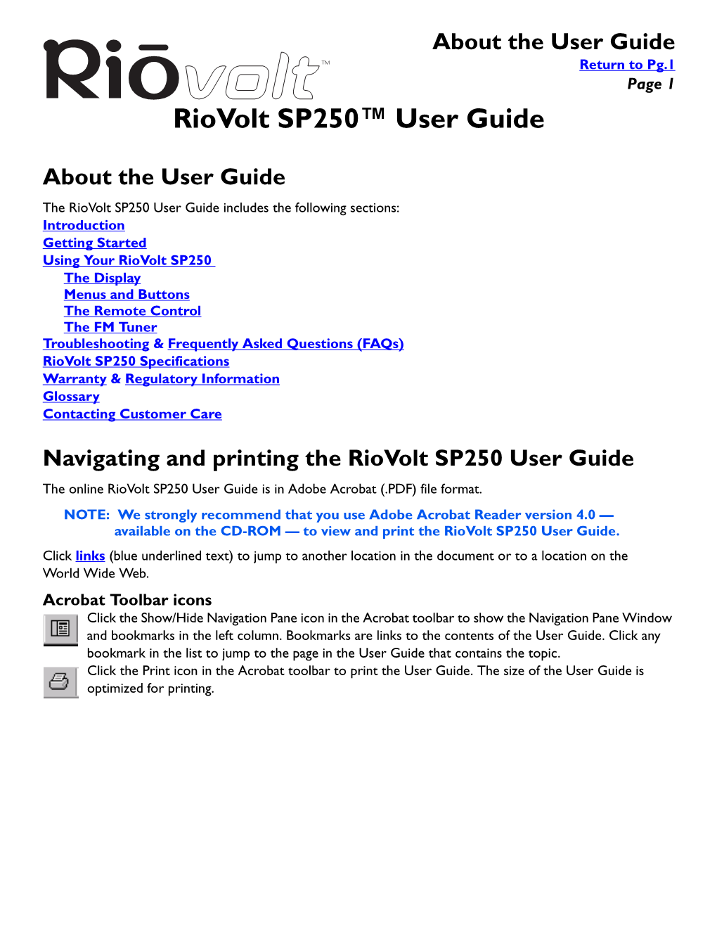 Riovolt SP250™ User Guide