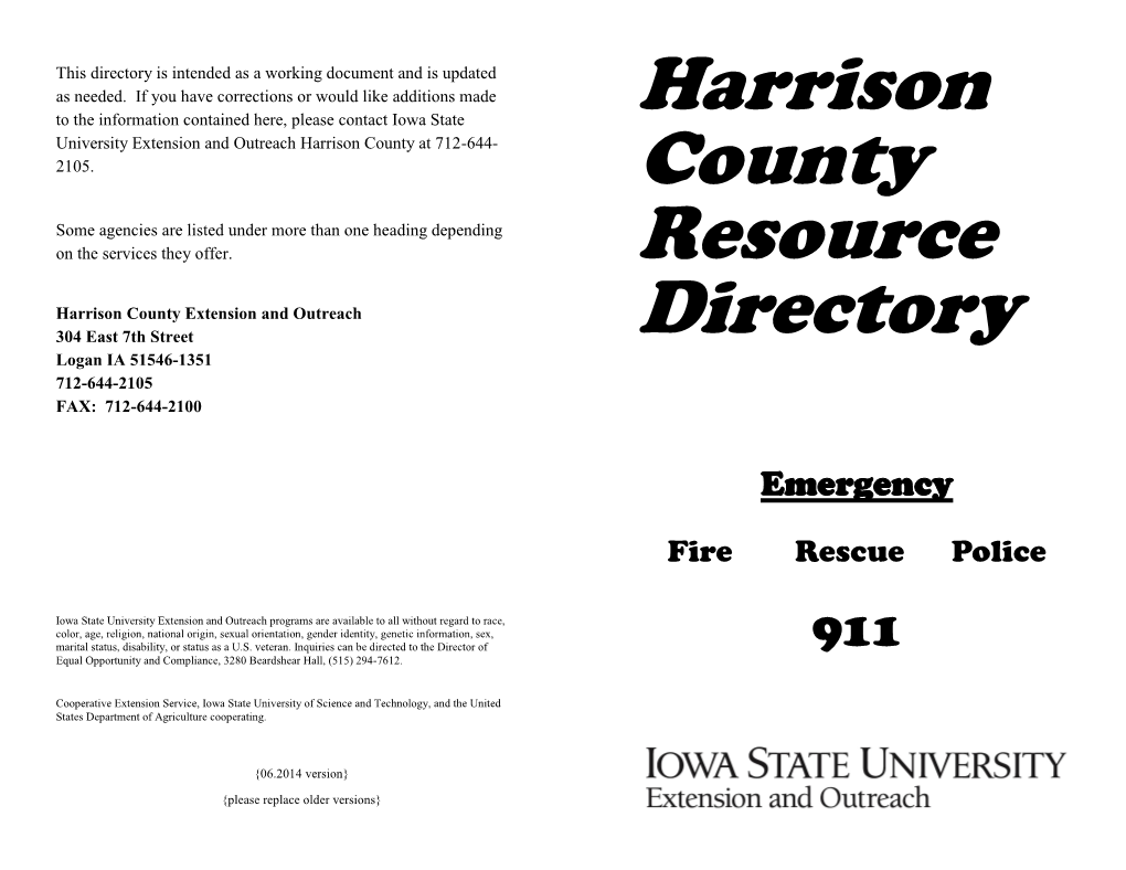 Harrison County Resource Directory