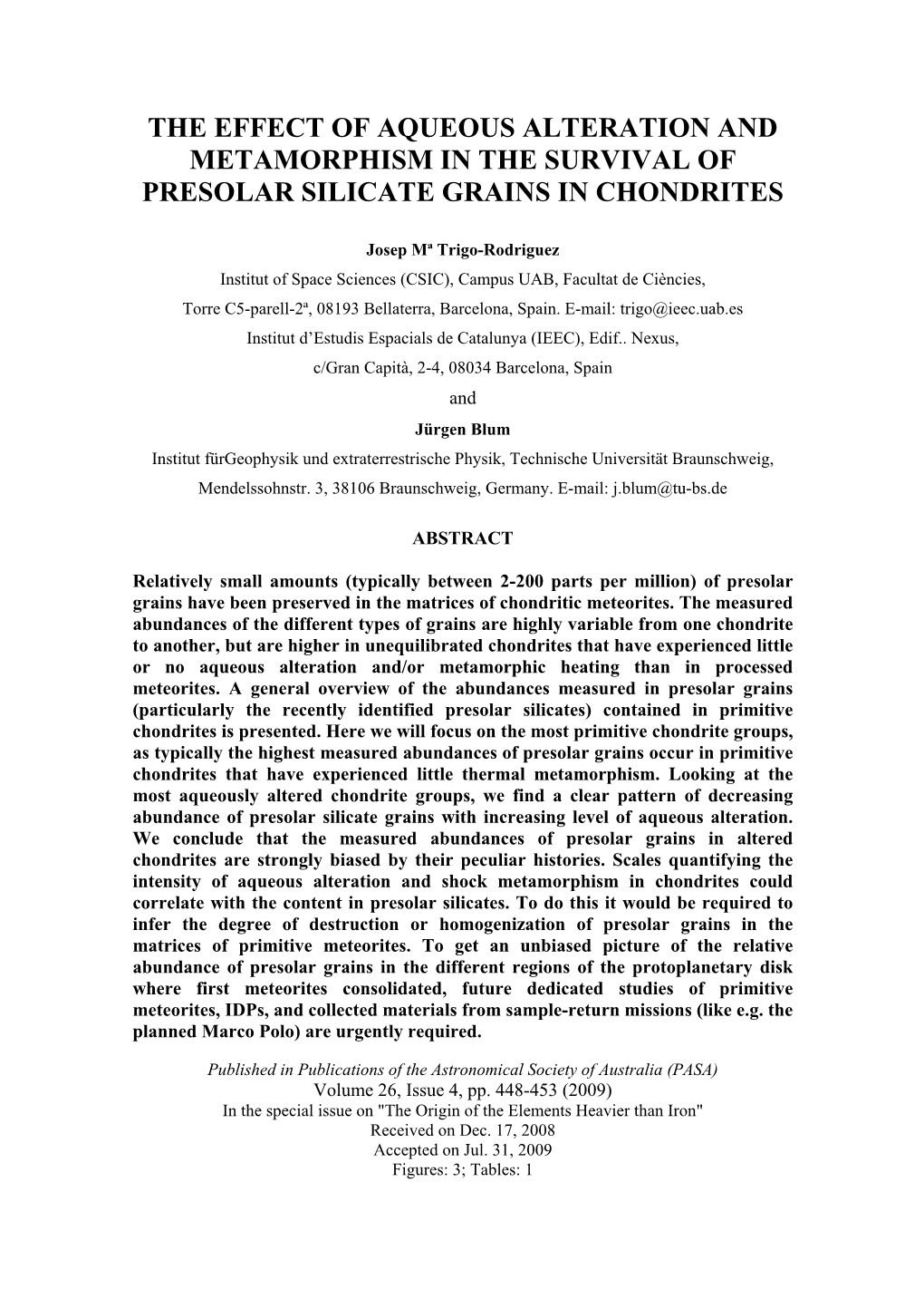 The Effect of Aqueous Alteration and Metamorphism in the Survival of Presolar Silicate Grains in Chondrites