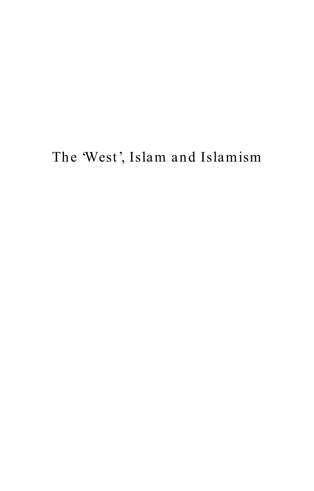 Islam and Islamism