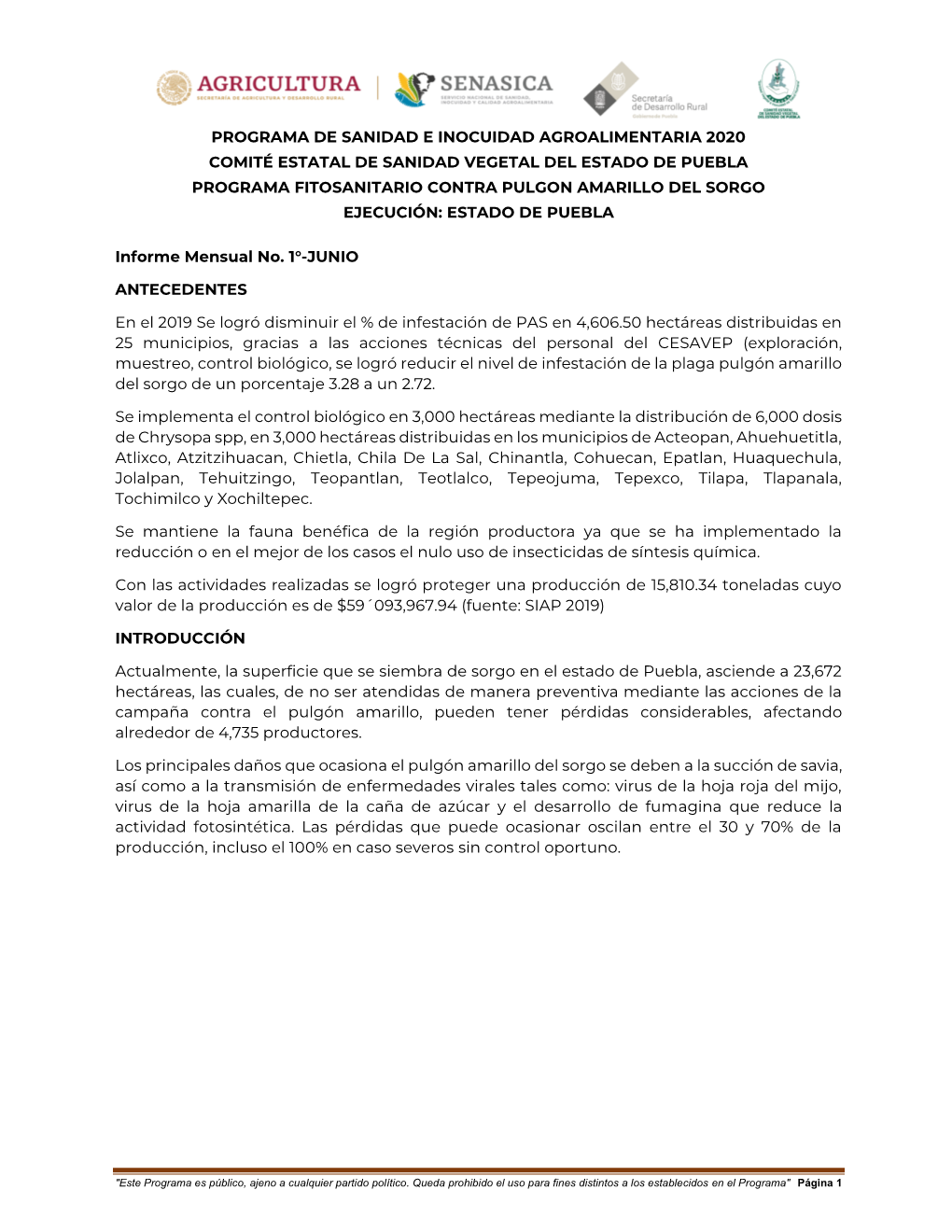 Programa De Sanidad E Inocuidad Agroalimentaria