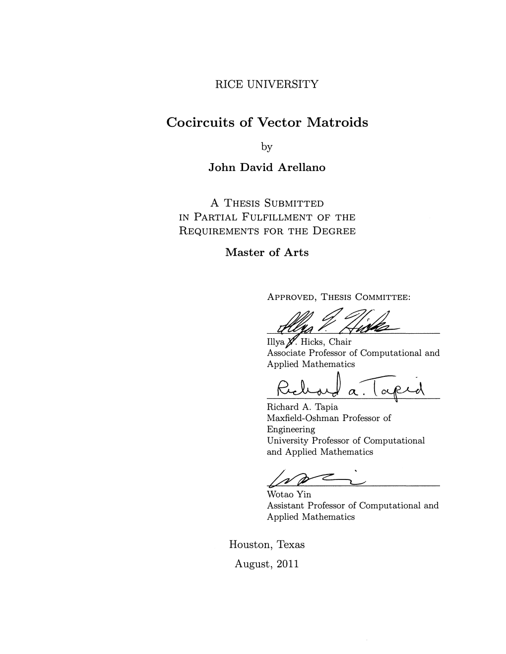 Cocircuits of Vector Matroids