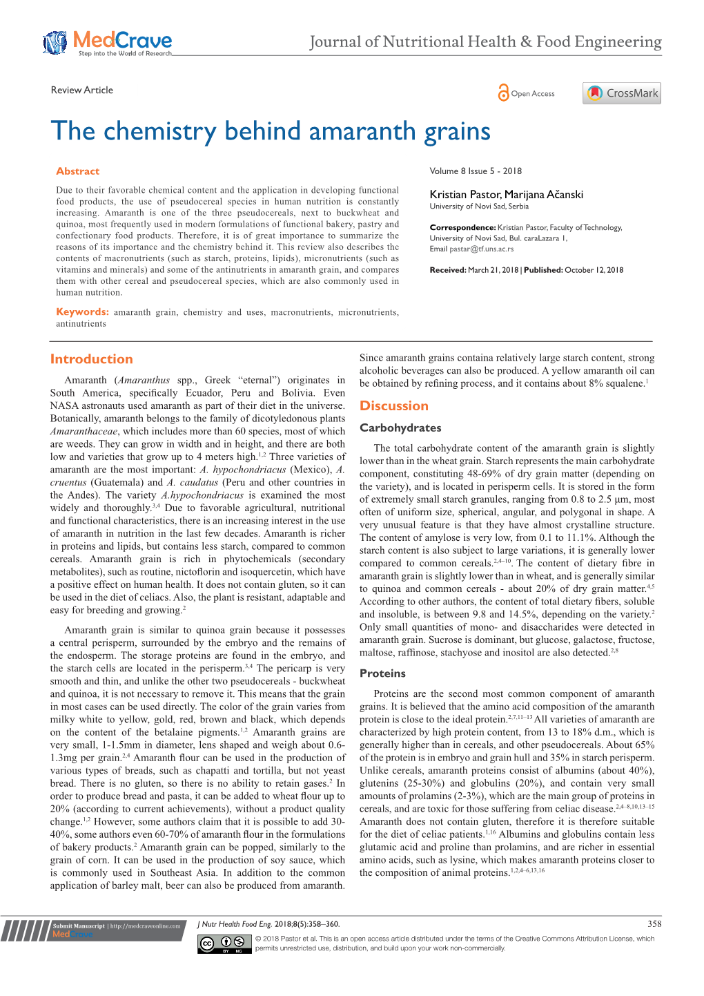 The Chemistry Behind Amaranth Grains