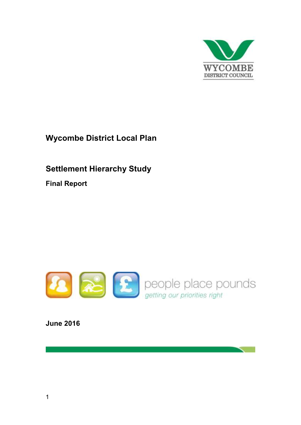 Wycombe District Local Plan Settlement Hierarchy Study