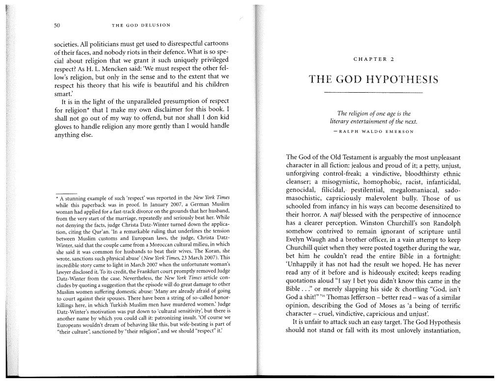 Dawkins Love? Was Thor with His Hammer a Manifestation of Wotan, Or Doesn't Believe in Is a God That I Don't Believe in Either