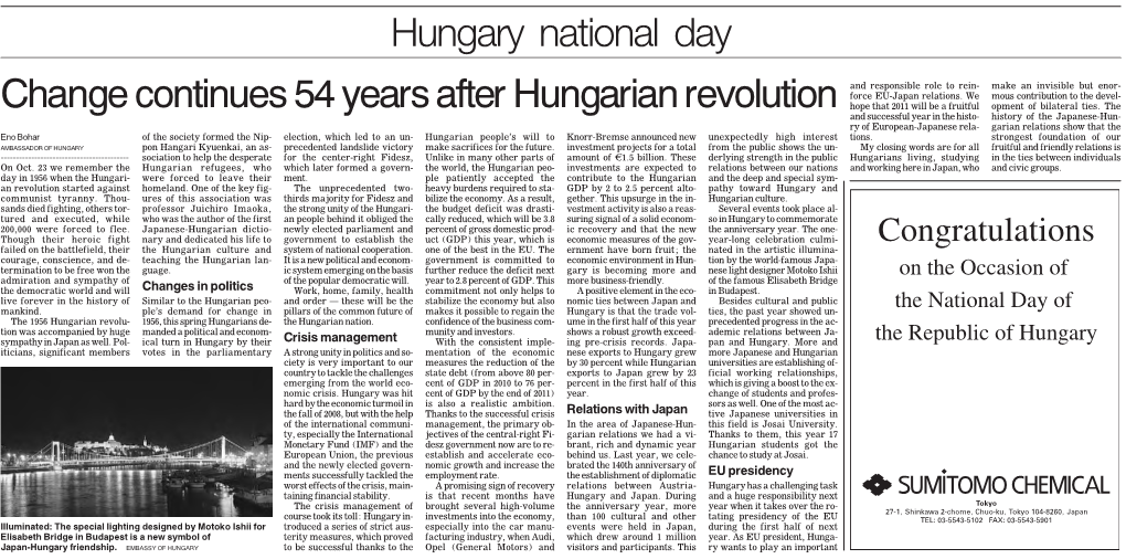 Hungary National Day Change Continues 54 Years After Hungarian