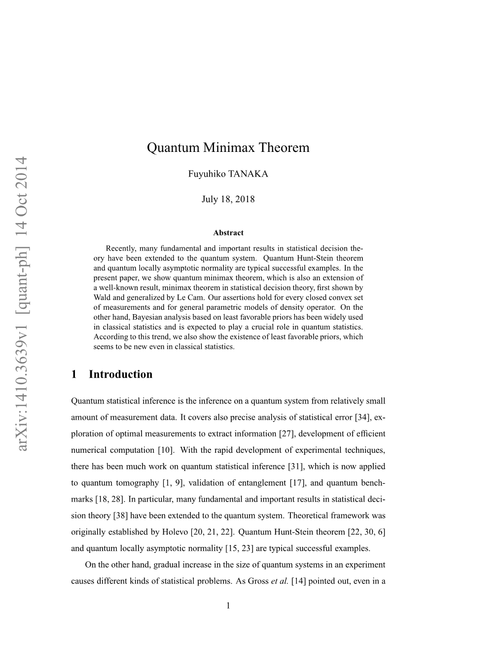 Quantum Minimax Theorem