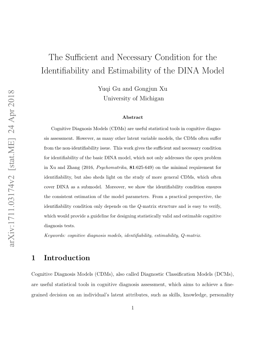 The Sufficient and Necessary Condition for the Identifiability And