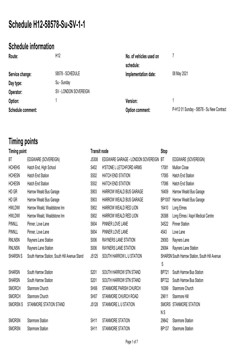 Standard Schedule H12-58578-Su-SV-1-1