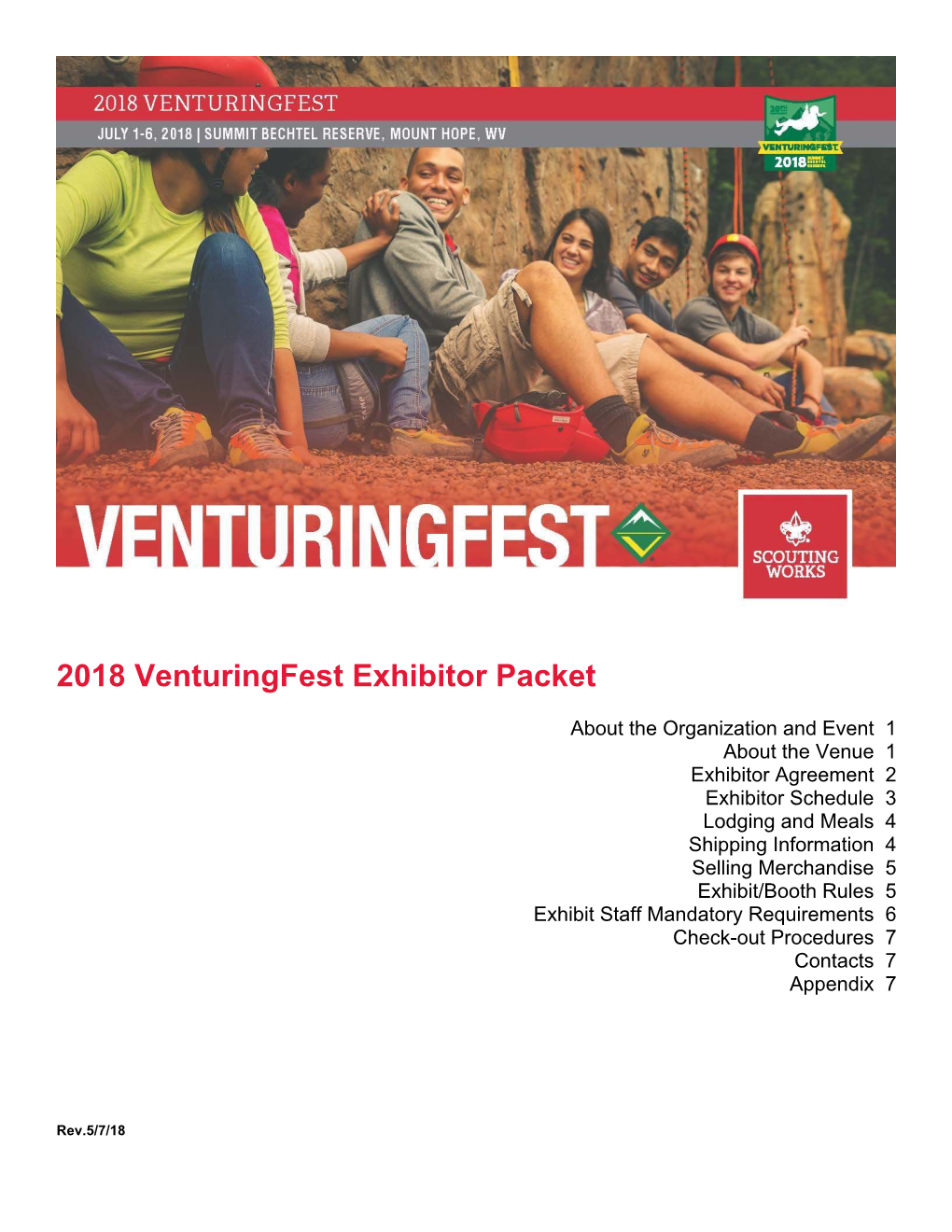 2018 Venturingfest Exhibitor Packet