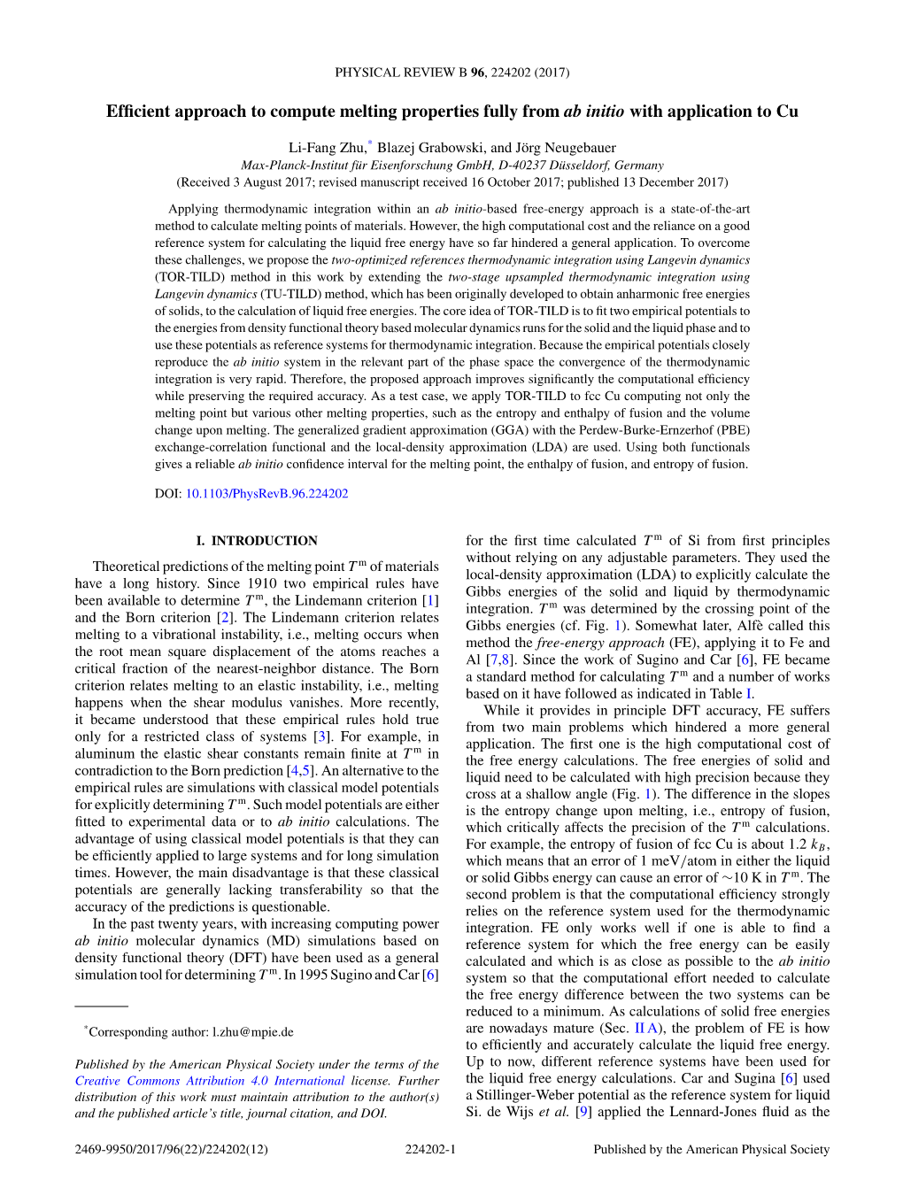 Efficient Approach to Compute Melting Properties Fully from Ab Initio With