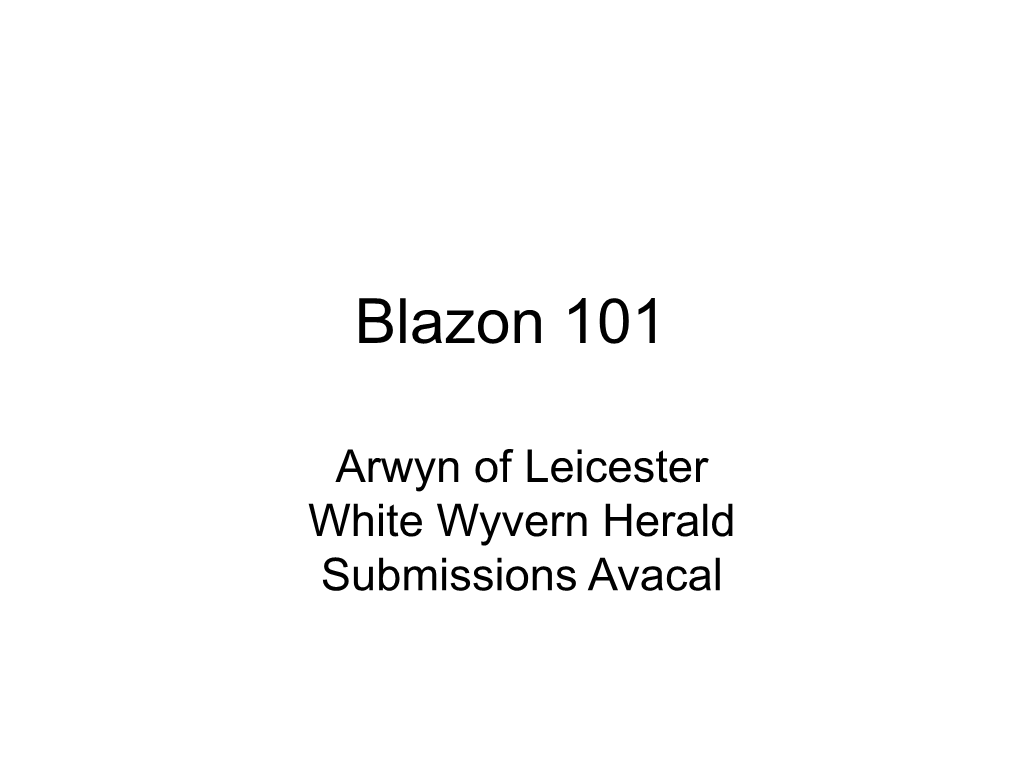 Beginner Blazon