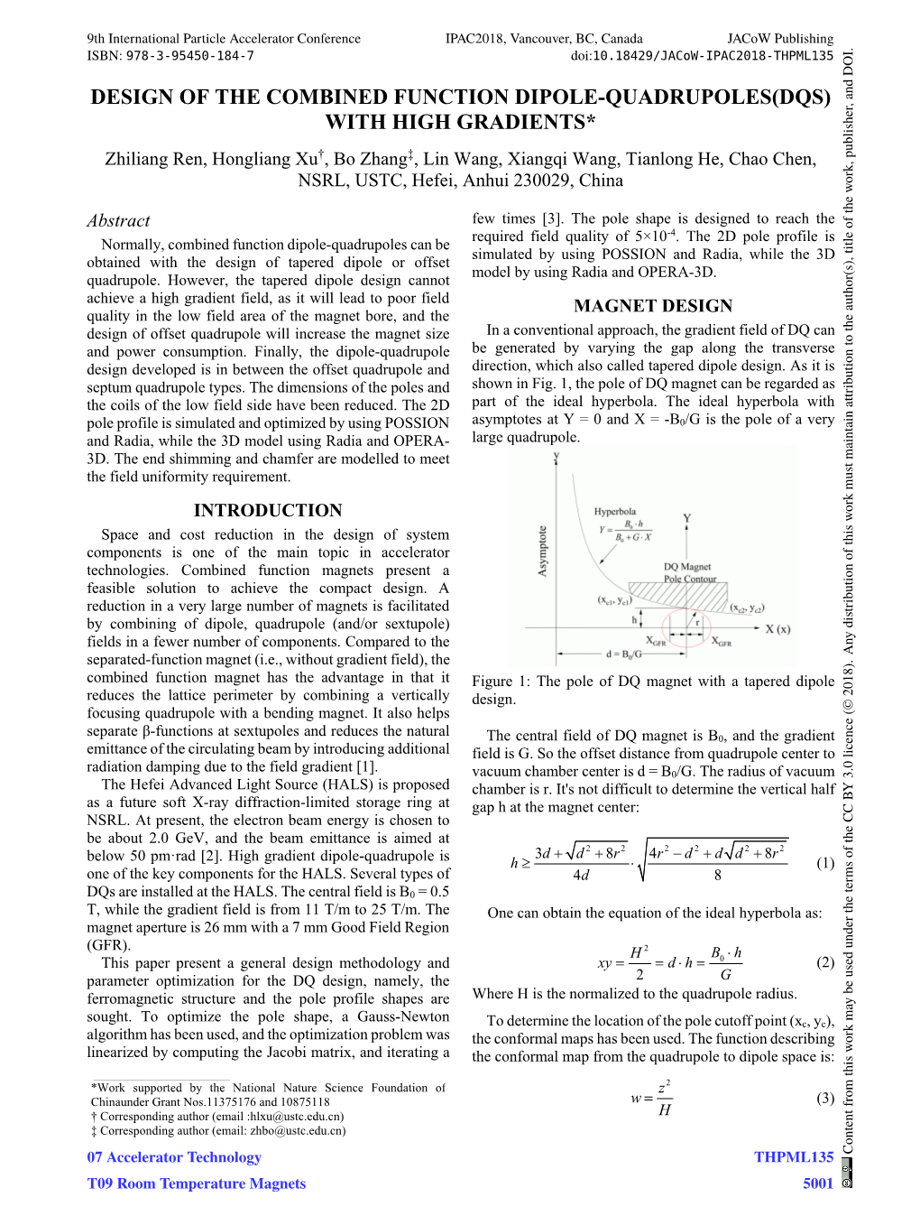 Design of the Combined Function Dipole-Quadrupoles (DQS)