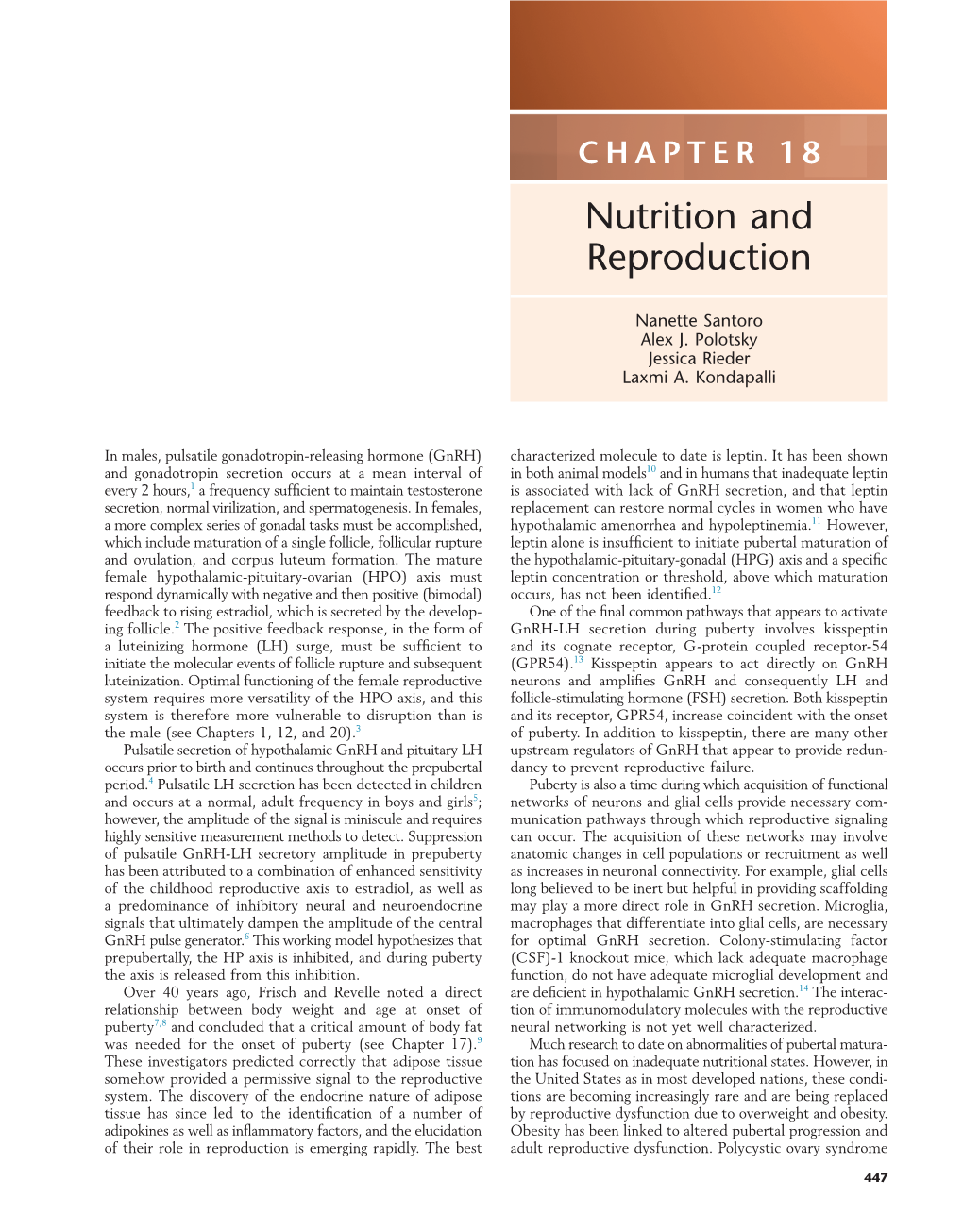 CHAPTER 18 Nutrition and Reproduction