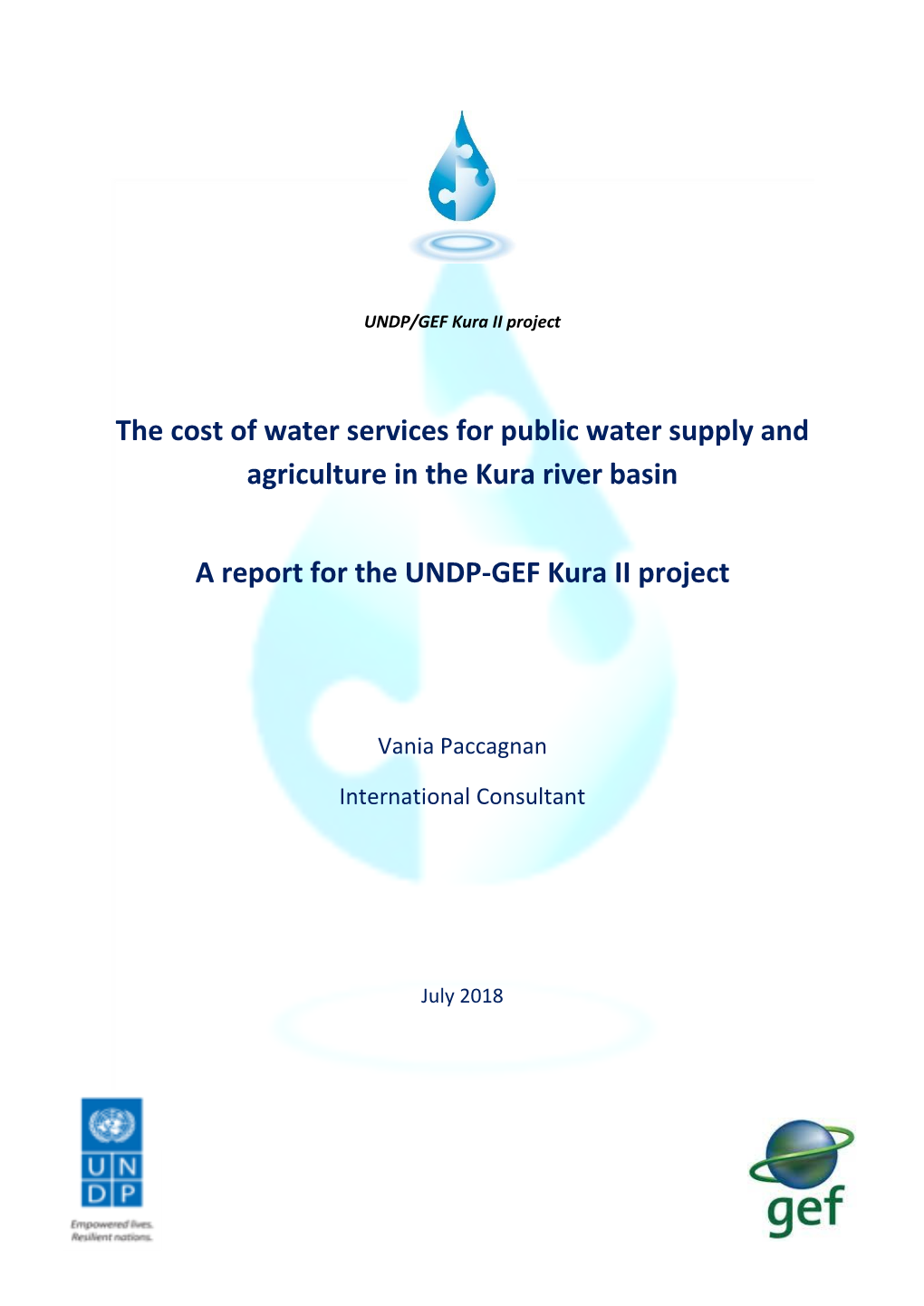 The Cost of Water Services for Public Water Supply and Agriculture in the Kura River Basin