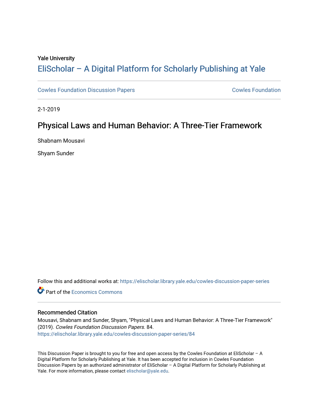 Physical Laws and Human Behavior: a Three-Tier Framework