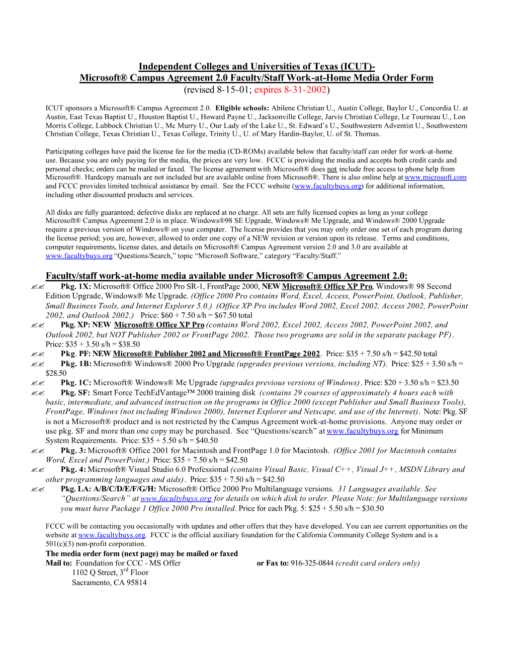 ICUT MS Agreement 2[1].0 Order Form 8-15-2001