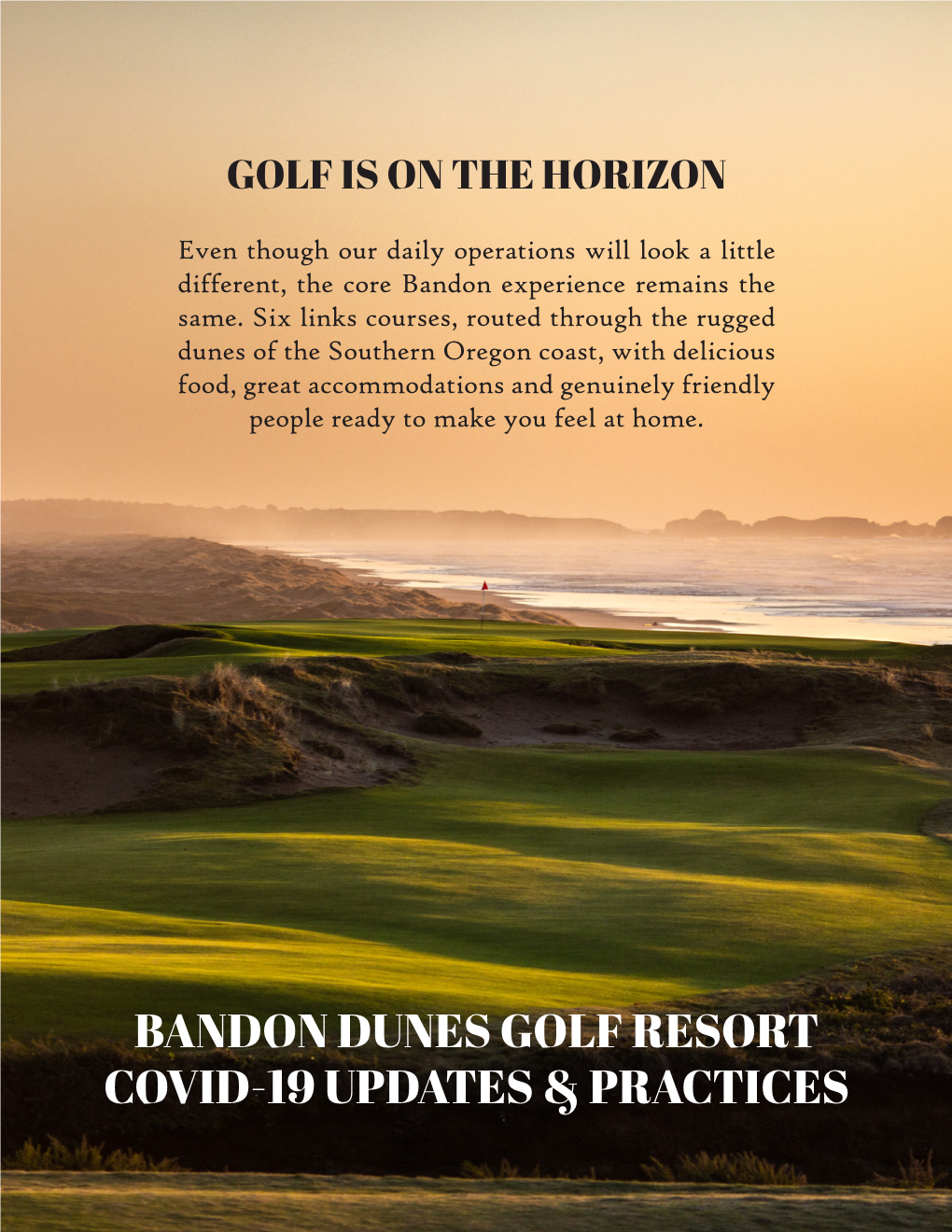 Bandon Dunes Golf Resort Covid-19 Updates & Practices