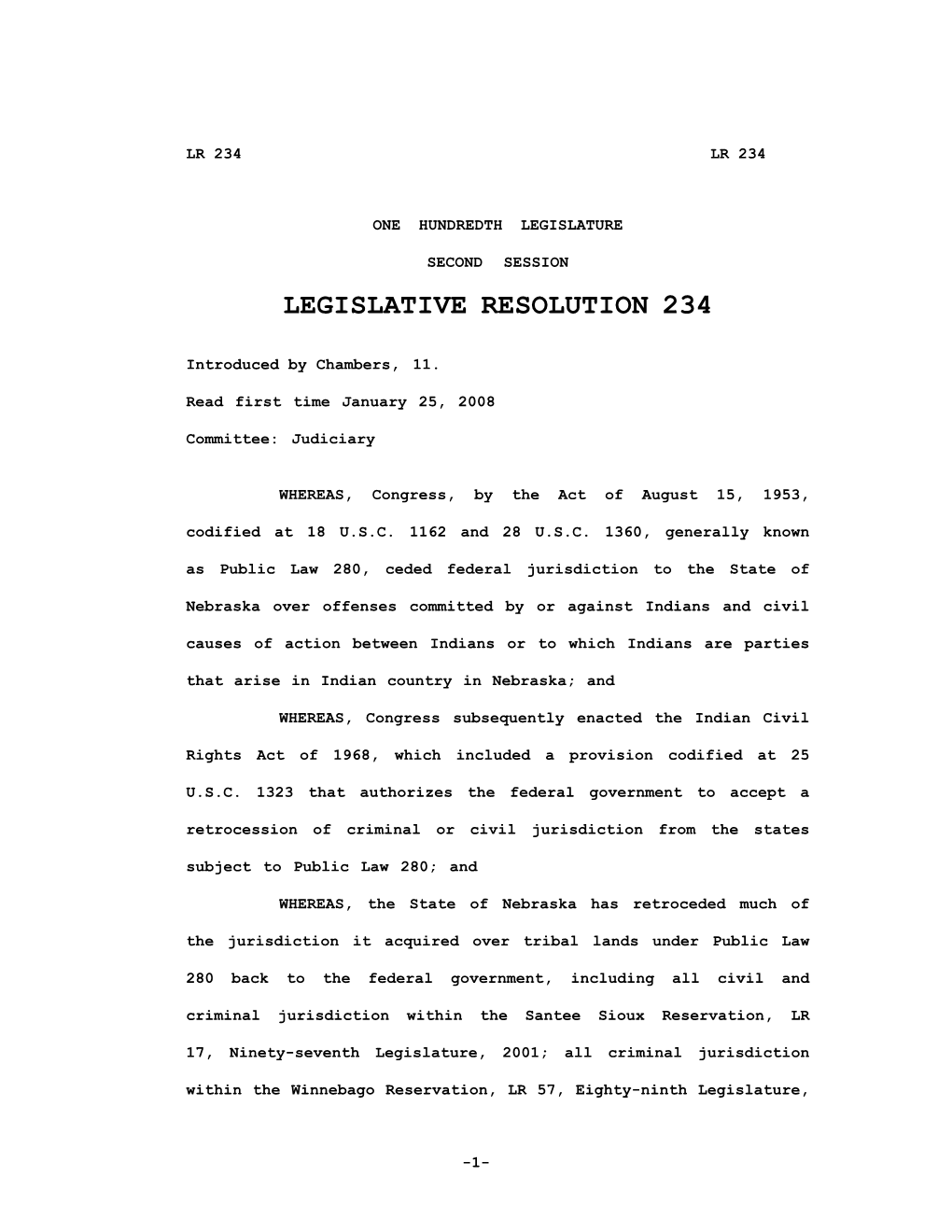 Legislative Resolution 234
