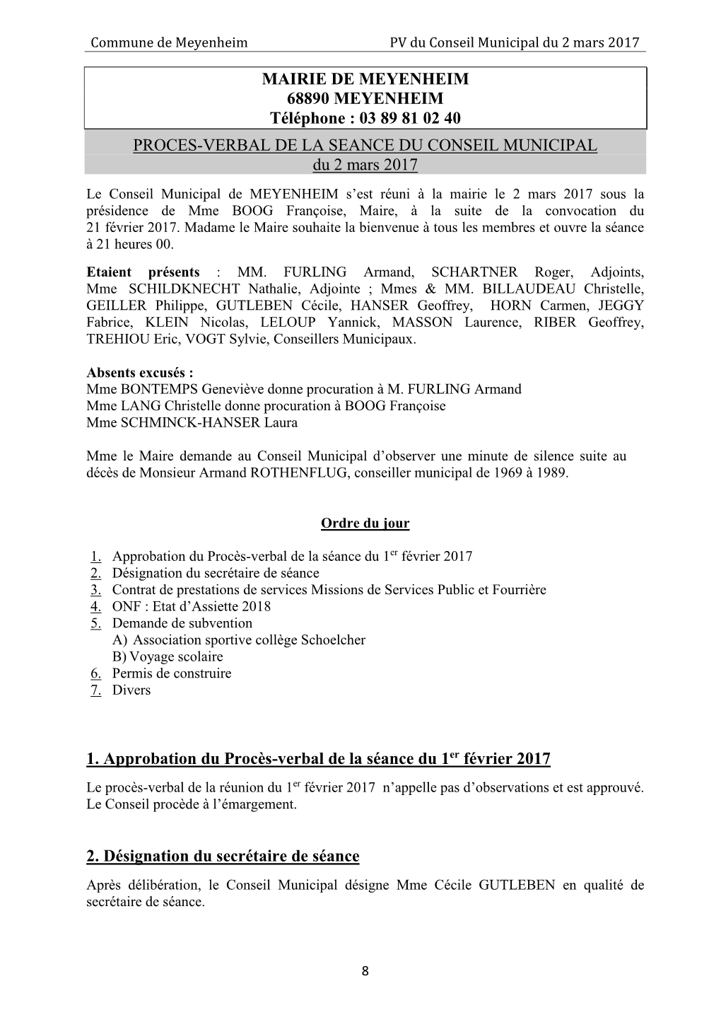 PV CONSEIL MUNICIPAL 02 Mars 2017