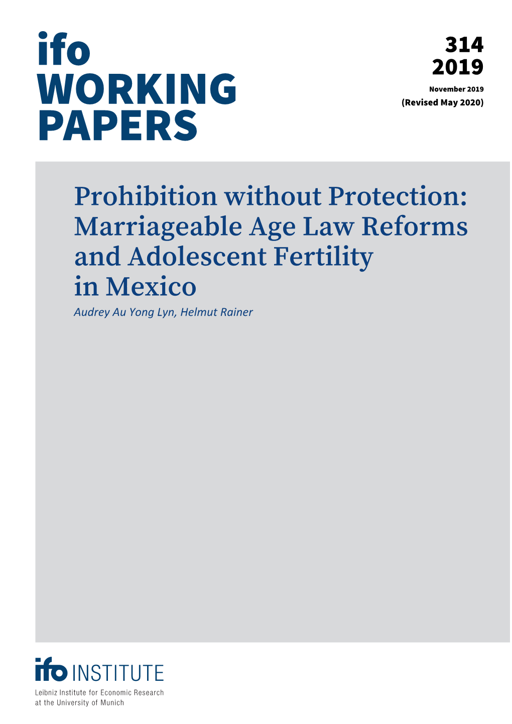 Marriageable Age Law Reforms and Adolescent Fertility in Mexico