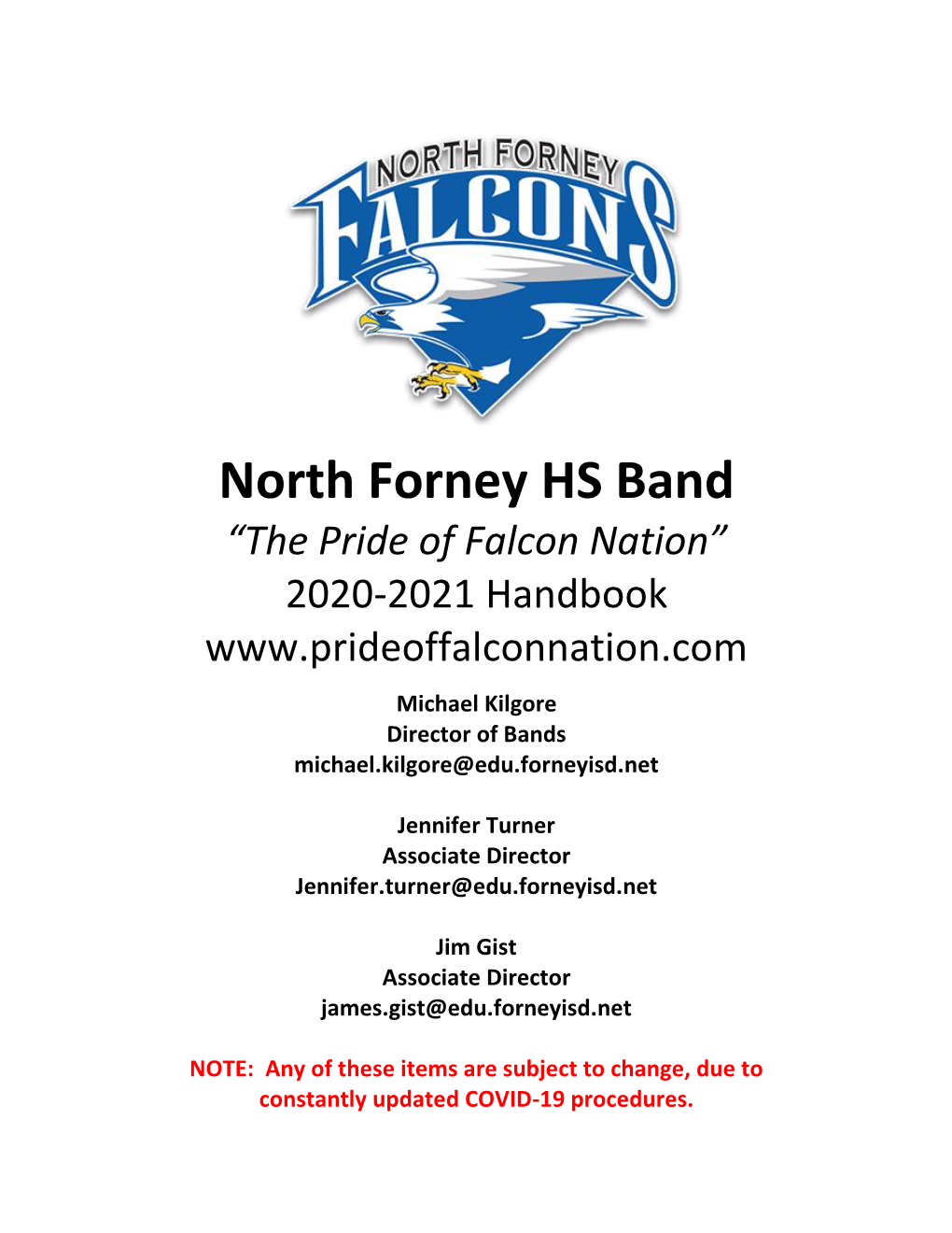 2020-2021 NFHS Band Handbook
