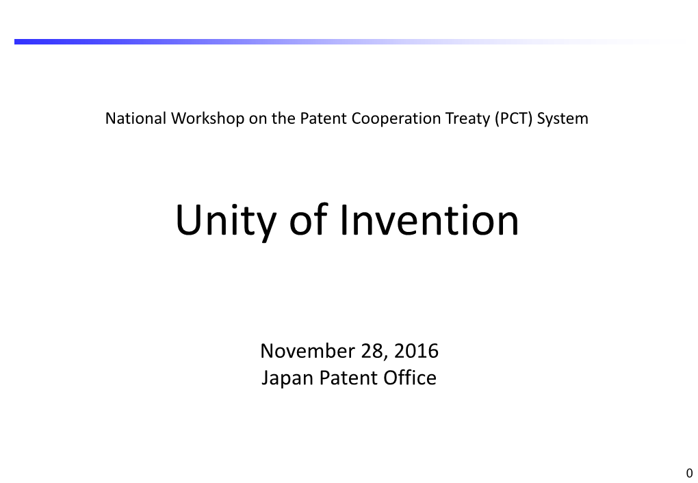 Unity of Invention