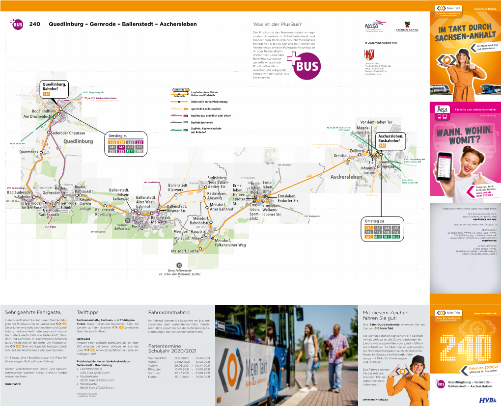 Fahrplan 2020/21 Fahrplan  - Nahver Und Gmbh Verkehrsbetriebe Harzer Einzelfahrschein