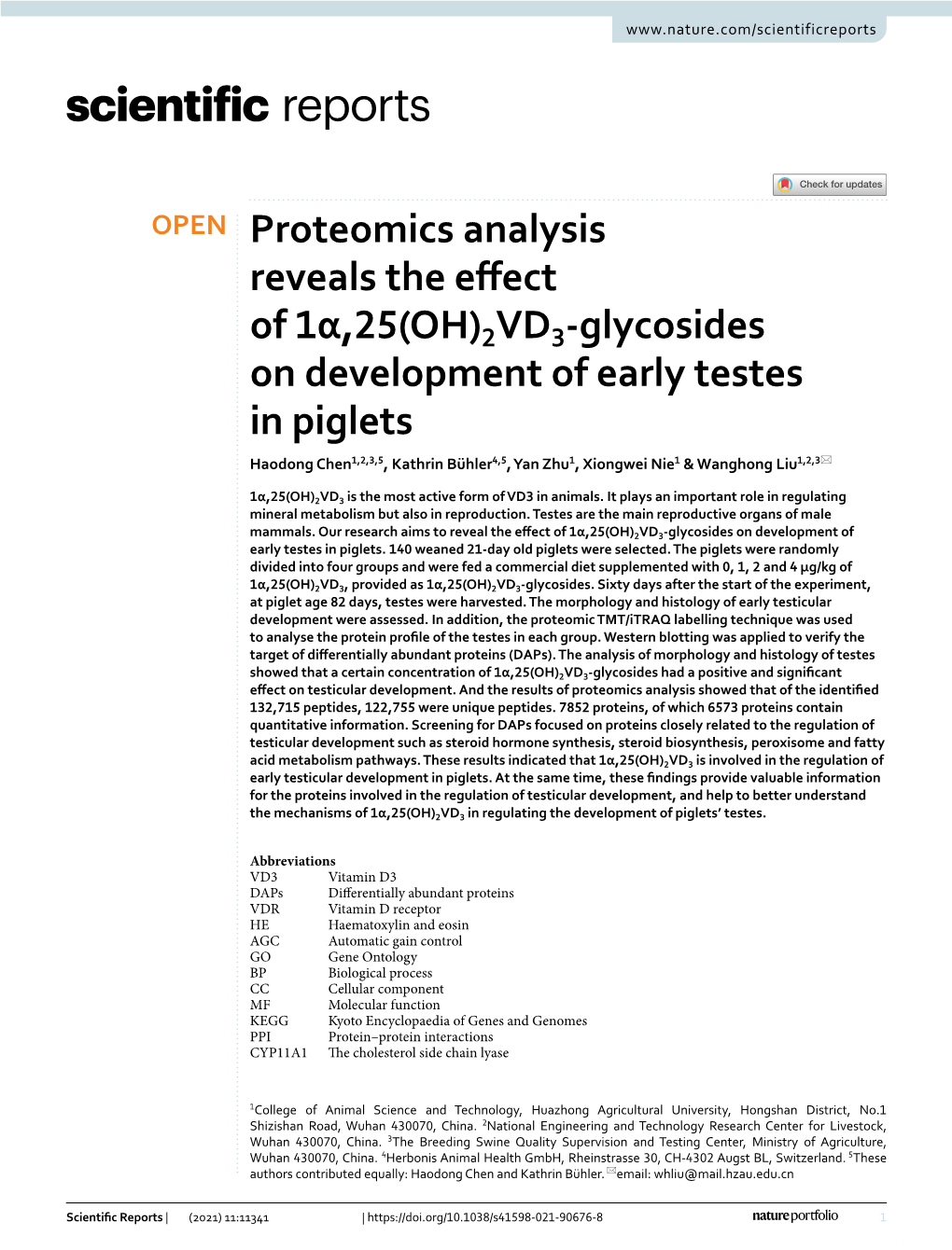 2VD3-Glycosides on Development of Early Testes in Piglets