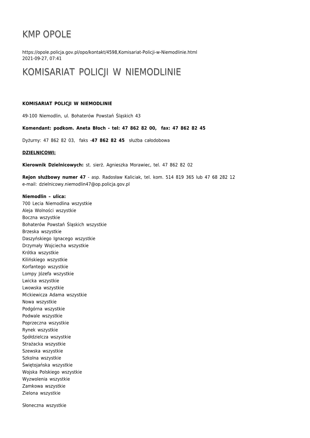 Komisariat Policji W Niemodlinie