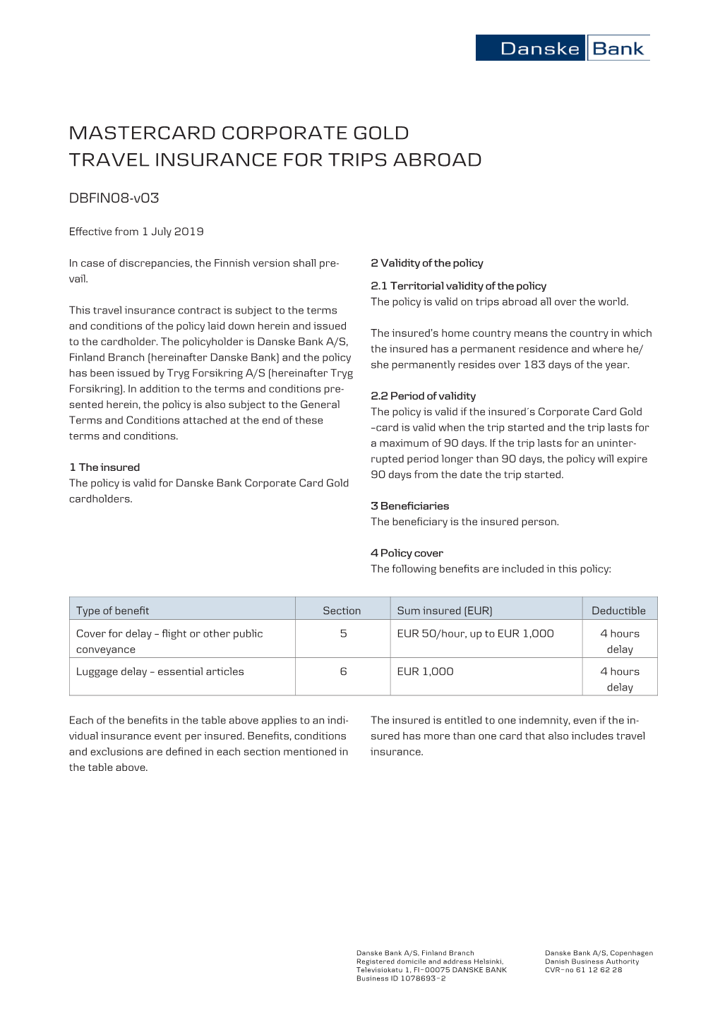 Travel Insurance Terms for Trips Abroad