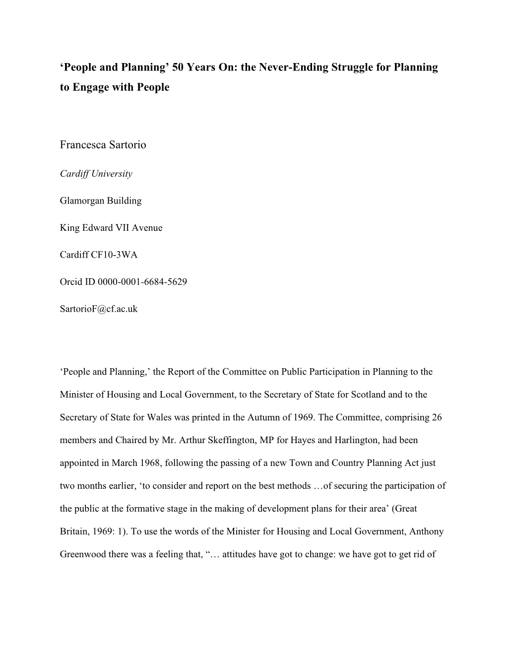 People and Planning’ 50 Years On: the Never-Ending Struggle for Planning to Engage with People