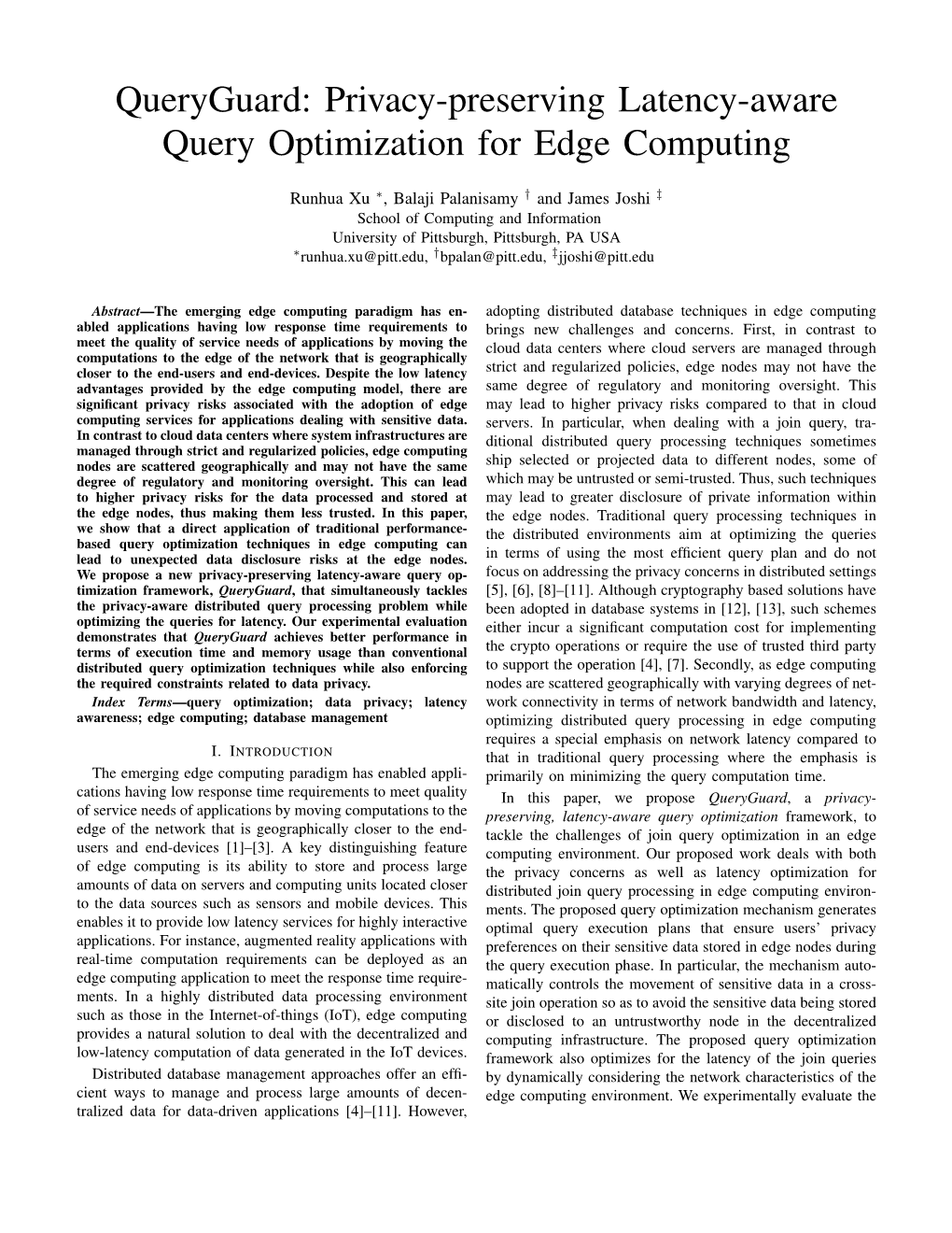 Queryguard: Privacy-Preserving Latency-Aware Query Optimization for Edge Computing